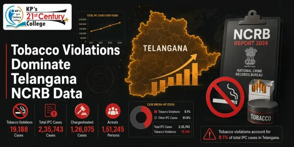 Telangana tobacco violations NCRB TGPSC