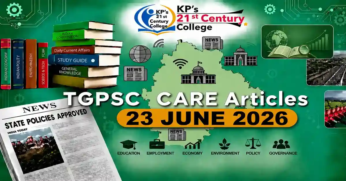 TGPSC Current Affairs 23 June 2026 infographic