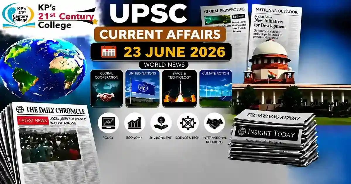UPSC Current Affairs 23 June 2026 infographic