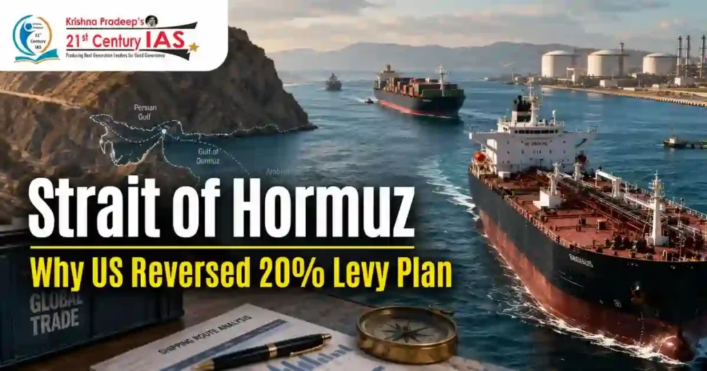 Strait of Hormuz Transit Fee UPSC infographic explaining global oil trade.