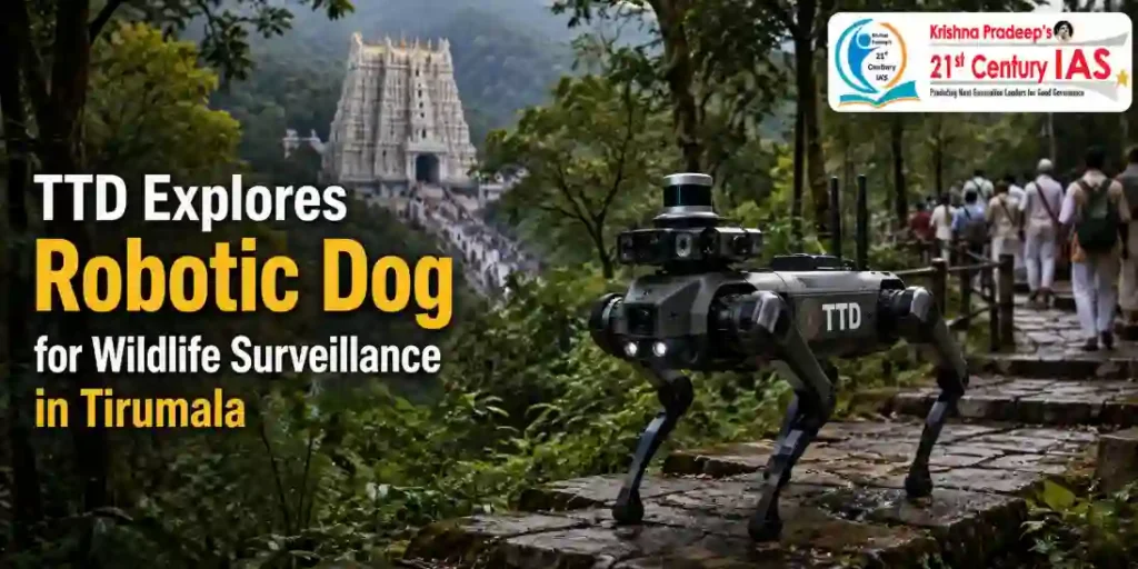 TTD Robotic Dog using AI and LiDAR for wildlife surveillance in Tirumala