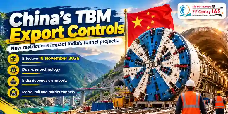 China TBM Export Controls affecting tunnel-boring machinery imports for Indian metro and railway projects